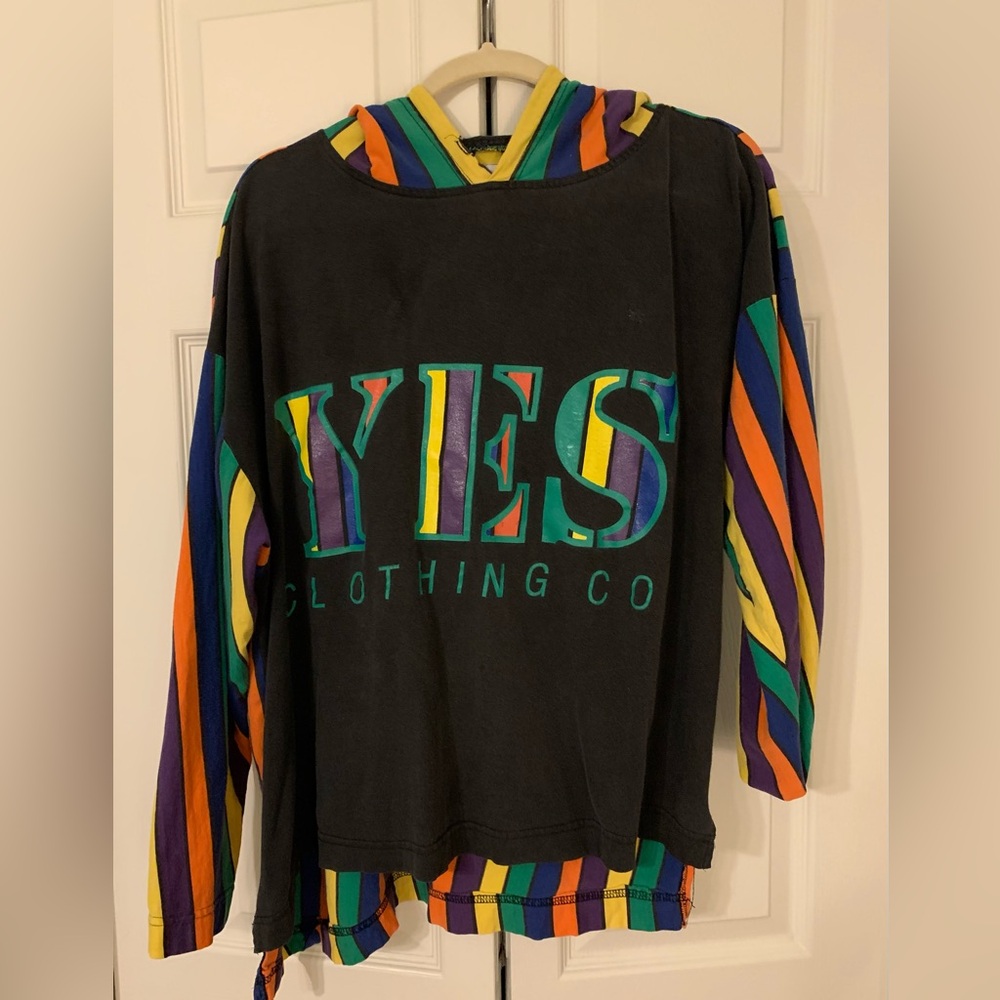 YES Vintage Y2K Colorful Striped Hoodie